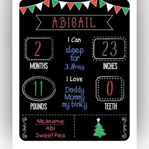 Baby Milestone Chalkboard, Baby Monthly Milestones, Photo Prop Board, Baby 1st